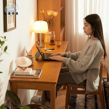 免運 公司貨 附發票 長形簡約書桌 櫻桃木書桌學生實木電腦學習桌北歐家用長方形日式簡約小型工作臺工廠現貨直銷 全館九折 售後保障 店長新品推薦 5m116