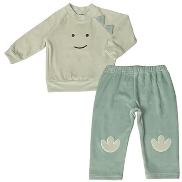 akachan honpo - 長袖軟綿彈性家居服-綠色