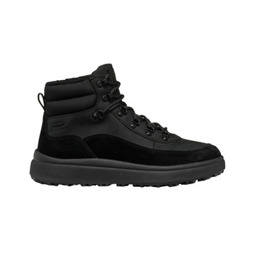 【GEOX】男鞋 休閒鞋 黑 AMPHIBIOX™ 防水抗滑綁帶小羊皮踝靴