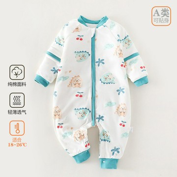 安陽童裝嬰兒a類純棉睡袋四季款60克棉兒童防踢被可拆袖寶寶衣服鑫弘-萌寶童裝可開發票