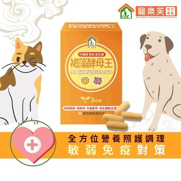 【寵樂芙】褐藻酵母王｜皮毛保健與維持免疫力 全齡防護  新升級+腸胃保健益生菌 市售唯一全分子褐藻醣膠 寵物保健食品
