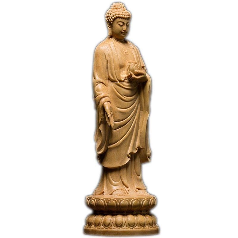 木彫　仏頭　釈迦如来 木彫仏頭釈迦如来