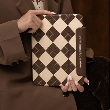 平板保護套 適用ipadpro2021保護殼2020/18mini格紋磁吸11/12.9寸Air4 雙11狂歡