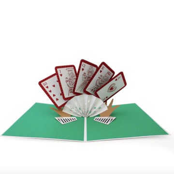 生活事業都Ace【lovepop】Royal Flush 3D Card 萬用卡片 - 紅心同花順 (含代寫服務) 客製化 代寫卡片 生日卡片 立體卡片 送上祝福 情感傳達 小心意