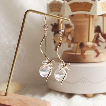 【氣質系列】透明水球 防敏感耳環