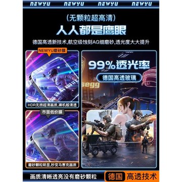 【電競磨砂】適用蘋果16鋼化膜iPhone15pro手機膜16promax磨砂新款防偷窺14/15plus防塵蘋果13鋼化膜pro防摔