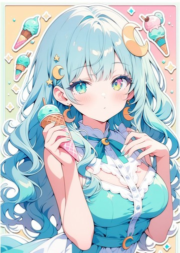 ねこのこ 2026 Summer Collection 朝日貼紙 薄荷冰淇淋的午後