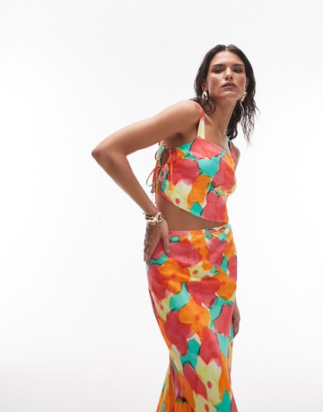 Topshop co-ord floral cropped bralet in multi