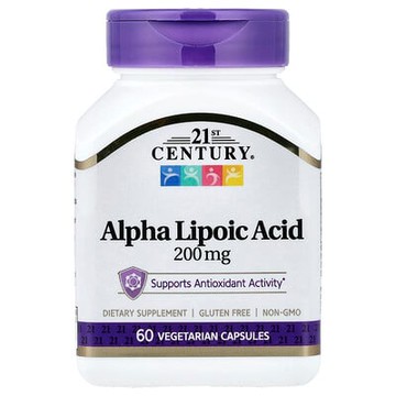 21st Century, α-硫辛酸，200 毫克，60 粒膠囊