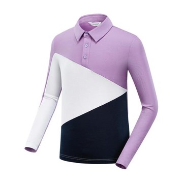 春秋高爾夫球服兒童長袖T恤POLO衫棉拼色活動運動男女孩兒童服裝