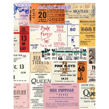 55張復古樂隊門票涂鴉貼紙筆記本電腦行李箱水杯吉他手帳貼畫