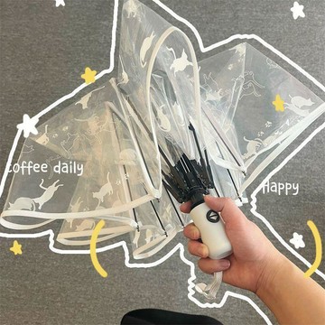 台灣出貨🌈自動傘 遮陽傘 晴雨傘 可愛風動漫蠟筆小新透明時尚雨傘 全自動雨傘 摺疊傘 網紅雨傘 學生卡通加厚 輕量雨傘