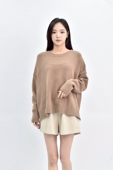 【加購優惠】(2XL) 針織素面棕色毛衣