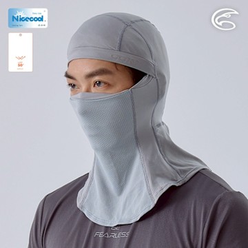 ADISI NICECOOL巴拉克拉瓦抗UV頭套 AH24001 中灰 (F)｜UPF50+ 防曬 抗紫外線 涼感 彈性 防臭 吸濕排汗 透氣