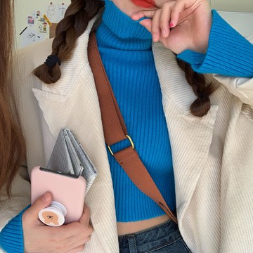 百搭純色針織衫內搭毛衣修身短款打底衫上衣女潮1入