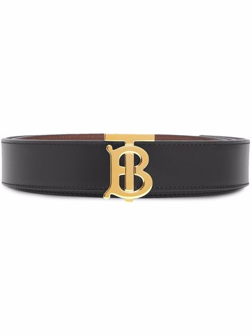 Burberry - logo-buckle reversible belt - women - Calf Leather - L - Black
