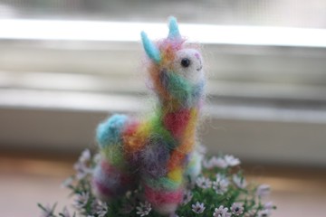 彩虹迷你羊駝吊飾兼項鍊 2016年新色 訂製款