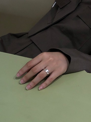 寬版平面銀戒_925銀