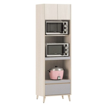 文創集 愛利雙色2尺二門單抽拉盤電器櫃/高餐櫃-60x40x193cm免組