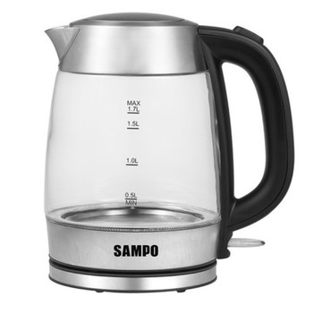 【出清品】64_SAMPO 聲寶 1.7L玻璃快煮壺, KP-CB17G, 1.3kg, 1個