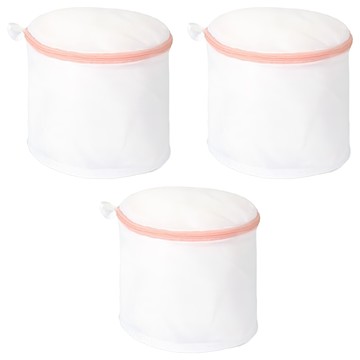 AXIS 艾克思 粉橘網蓋防滑拉鍊細密網內衣清洗袋 貼身衣物專用 直徑約18x高15公分  1組