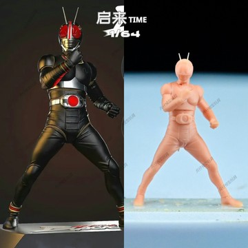 【台灣出貨】✨限時下殺 微縮白模1/64小比例假面騎士南光太郎黑色大蟑螂緊身衣塗裝小人偶