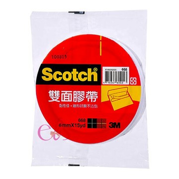 [$699免運] 3M 668 雙面膠帶 6mm*15yd 單入 ☆艾莉莎ELS☆