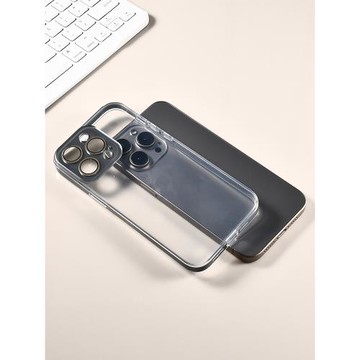 適用蘋果15手機殼透明鋼化玻璃裸機手感不發黃ipone15pro自帶鏡頭膜防塵新款平果15promax高端男士硅膠防摔