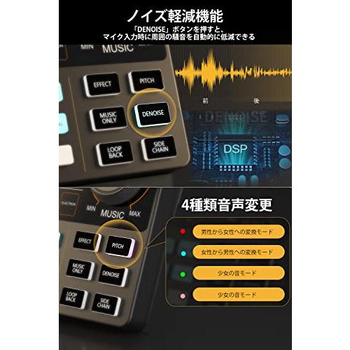 MAONO オーディオミキサー オーディオインターフェース Mixer ポッドキャストステレオミキサー pa  ステージ機器用 ミキサー 3.5mm