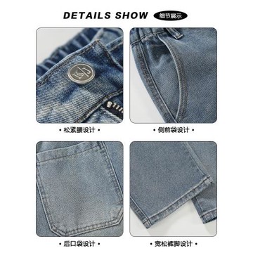 秋冬款牛仔褲男款直筒寬松拖地休閑闊腿褲2026新款男生黑色長褲子