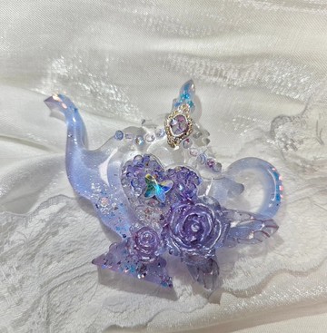 幻海夢蝶系列-幻璃星壺 手工滴膠流沙吊飾