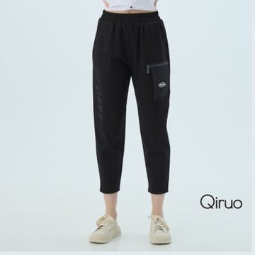 Qiruo 奇若秋冬專櫃黑色老爺褲7217C 九分長褲