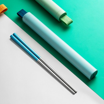 便攜筷子單人套裝304不銹鋼筷子收納盒外出旅行精致一人便攜餐具