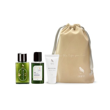 【日本aura雅鄔樂】全方位潔淨旅行組(海藻洗髮精28ml+海藻頭皮角質淨化液28ml+潤澤淨透洗顏乳15g)