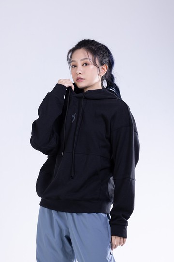 MJC 中性版雙機能落肩帽 T (黑)