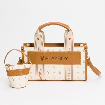 PLAYBOY - 手提包附長背帶 Dynamic系列 - 米色