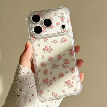 滿屏粉碎花適用蘋果透明iPhone17手機殼軟16