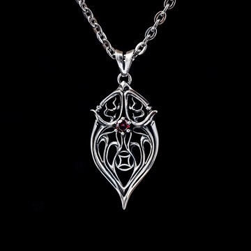 【JK銀飾】血心蝠·錢紋／925純銀【項鍊】