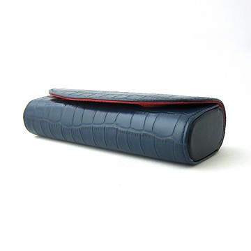 硬質耐用眼鏡盒眼鏡盒太陽鏡老花鏡硬殼水平式時尚磁扣真皮鱷魚紋壓花皮革