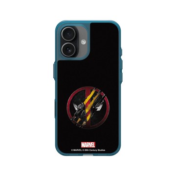iPhone 17 Clear (相機按鈕) 夜幕藍 - 迪士尼-漫威 Marvel - 死侍與金鋼狼-Logo