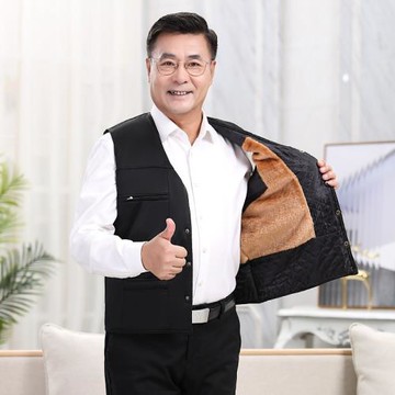 中老年棉馬甲大碼保暖爸爸裝秋冬男士加絨加厚爺爺冬季棉背心坎肩