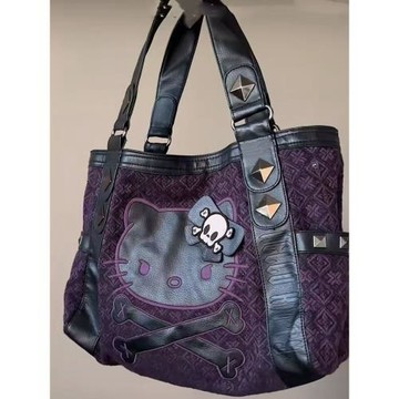 Hellokitty中古款拼接紫色腋下包手提包Y2K甜酷辣妹風秋冬單肩包