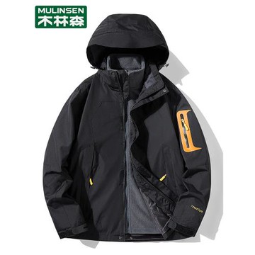 木林森沖鋒衣男女款秋冬季三合一硬殼戶外保暖外套美式機能風夾克