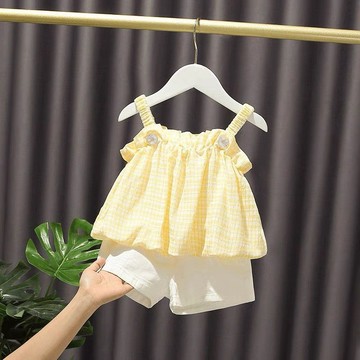 Mimo⭐女寶寶夏裝套裝一嵗女童套裝小童夏季韓版吊帶兩件套