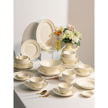 (免運)釉下彩碗碟套裝家用2025新款景德鎮碗盤筷陶瓷餐具高級感喬遷碗具