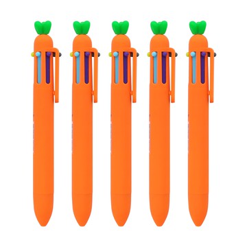 PINKFOOT 紅蘿蔔六色原子筆 0.7mm  混色  5個