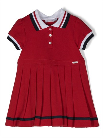 Patachou - piqué-texture polo dress - kids - Cotton - 12 - Red