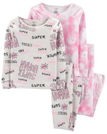 Kid 4-Piece Tie-Dye 100% Snug Fit Cotton PJs