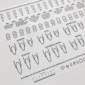 pinkmolly美甲水晶甲練習鋪粉硅膠墊可重復使用七個甲形練習方便