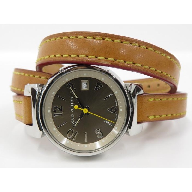 LOUIS VUITTON Q1212 タンブール トリプルコイルド 腕時計 SS 革 レディース